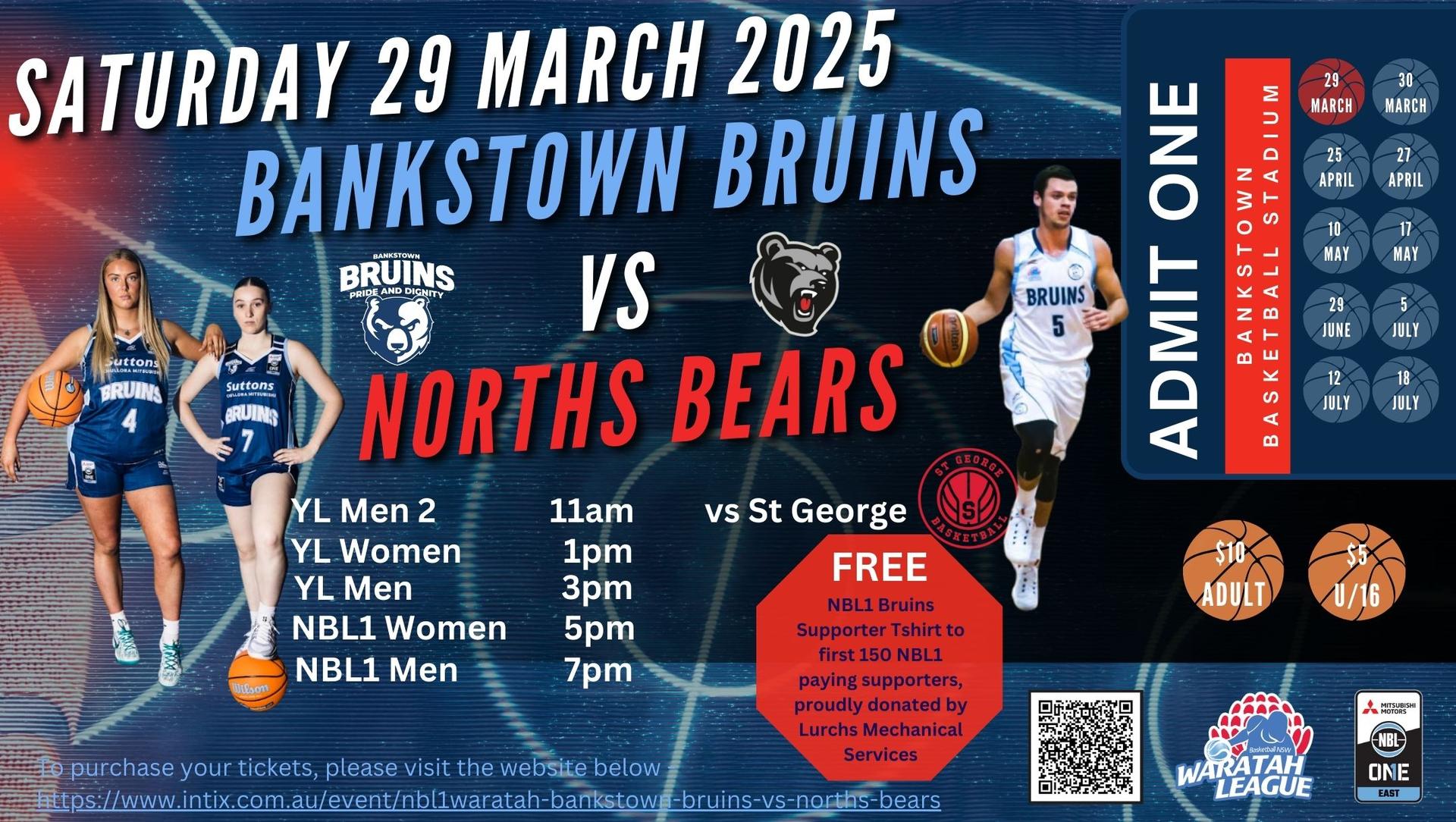 2025 NBL1 Bankstown Bruins v Norths Bears