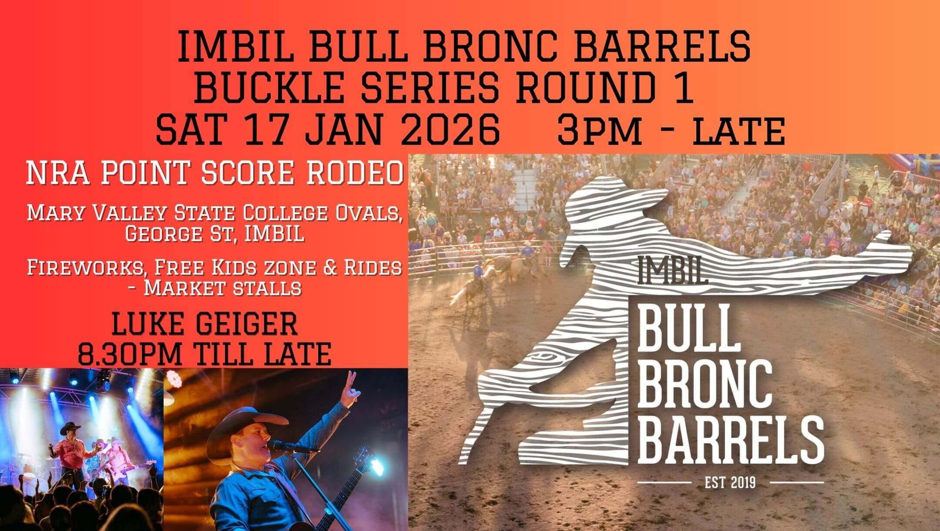 Imbil Bull Bronc Barrels Buckle Series 2026 Round 1 17 Jan 2026